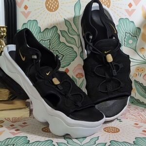 Nike Women's Black and Gold Sandals